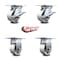 Service Caster 4 Inch Semi Steel Caster Set with Roller Bearing 2 Brakes and 2 Rigid SCC SCC-35S420-SSR-SLB-2-R-2 - alternate 6
